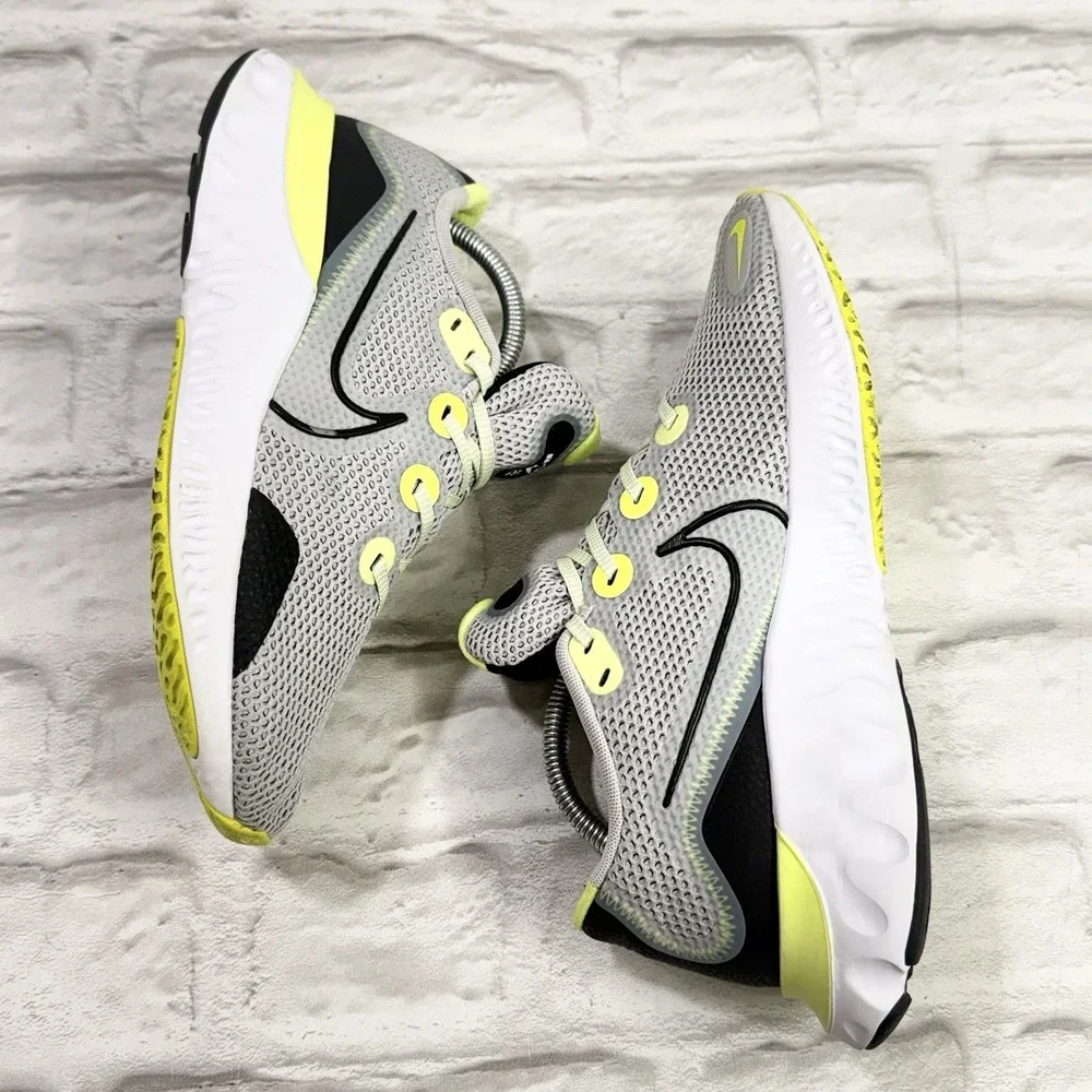 Nike Renew Run Shoes Mens Size 8.5 Grey Fog Volt Running Shoes Good Condition!